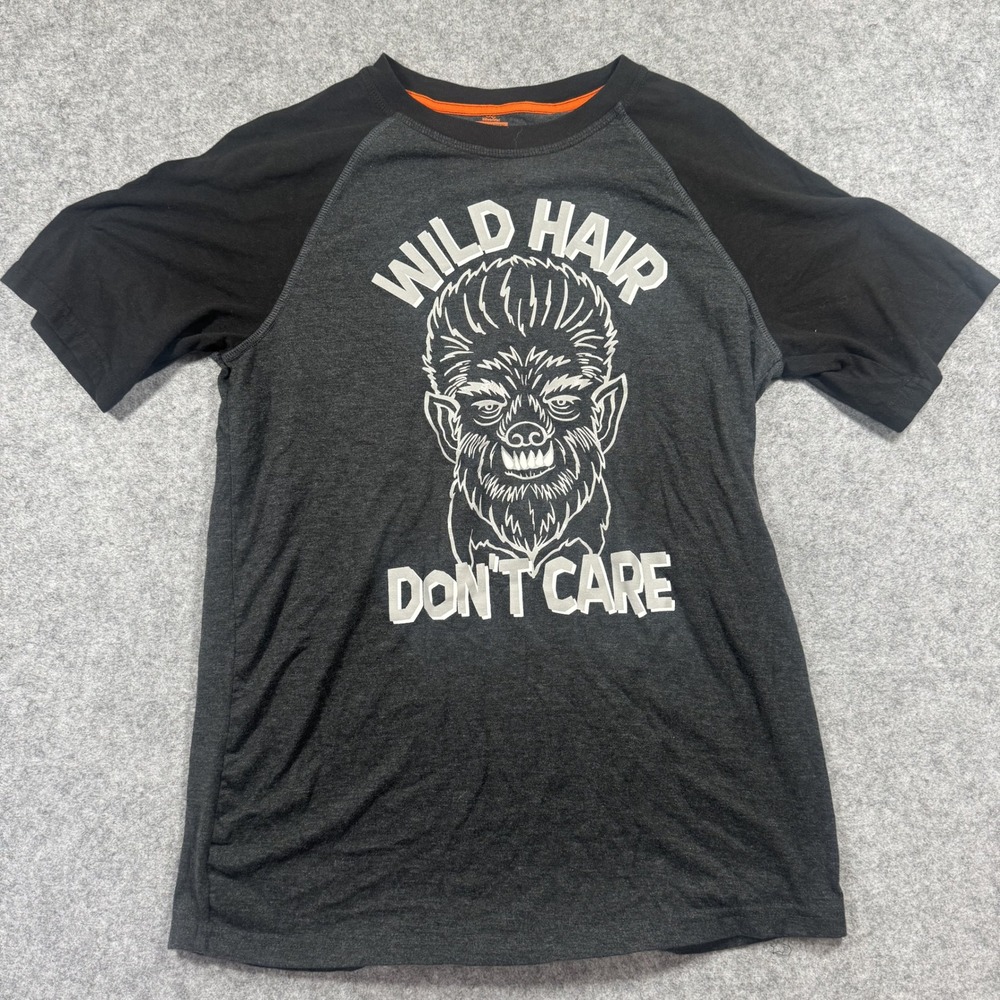 Way to Celebrate Halloween Werewolf Shirt XXL 18 Gray Black Raglan Graphic Tee